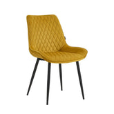 Adama Dining Chair - Ochre Yellow Velvet
